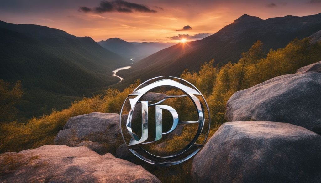 An image of a mountain with the letter d on top of it.